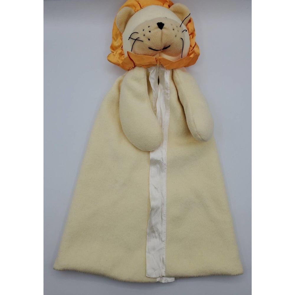 Stephan Baby Yellow Lion Security Blanket Lovey Satin Trim Large Nursery